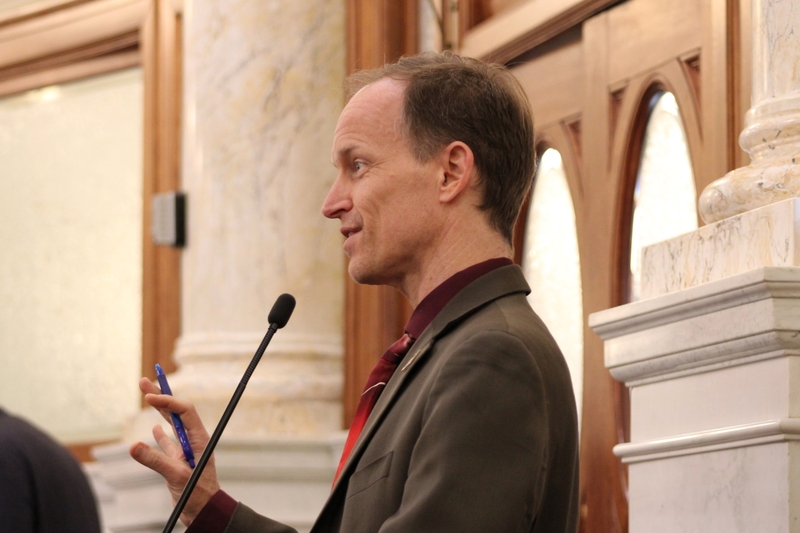Sen. John Carley, R-Piedmont, participates in a debate on Feb. 4, 2026, at the South Dakota Capitol in Pierre. (Seth Tupper/South Dakota Searchlight)