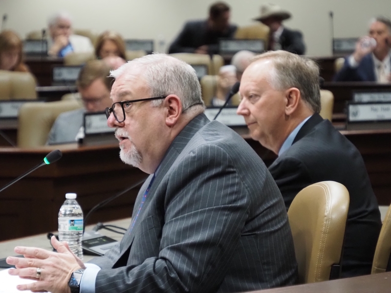 Department of Finance and Administration Secretary Jim Hudson (left) and State Budget Director Robert Brech