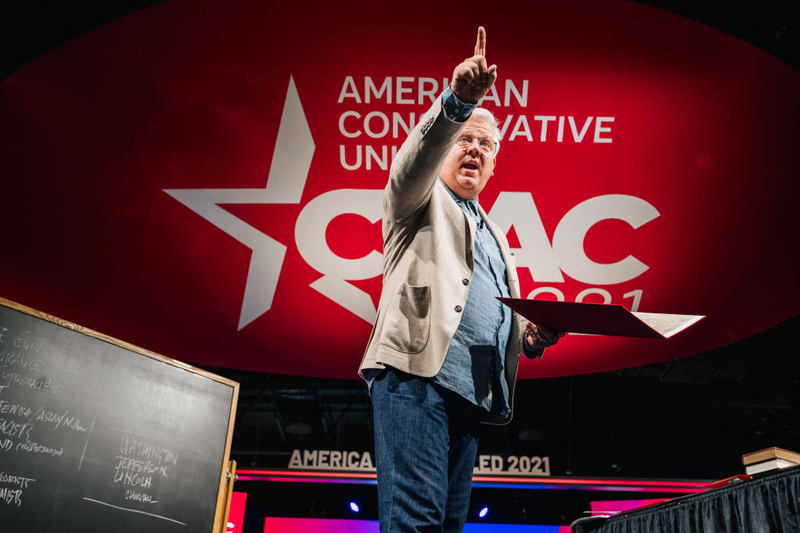 Pundit Glenn Beck speaks during the 2021 Conservative Political Action Conference in Dallas, Texas. (Brandon Bell/Getty Images)