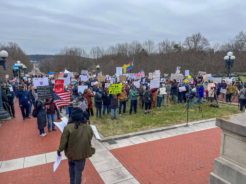 Protest gathers at Kentucky Capitol to push back against Trump orders