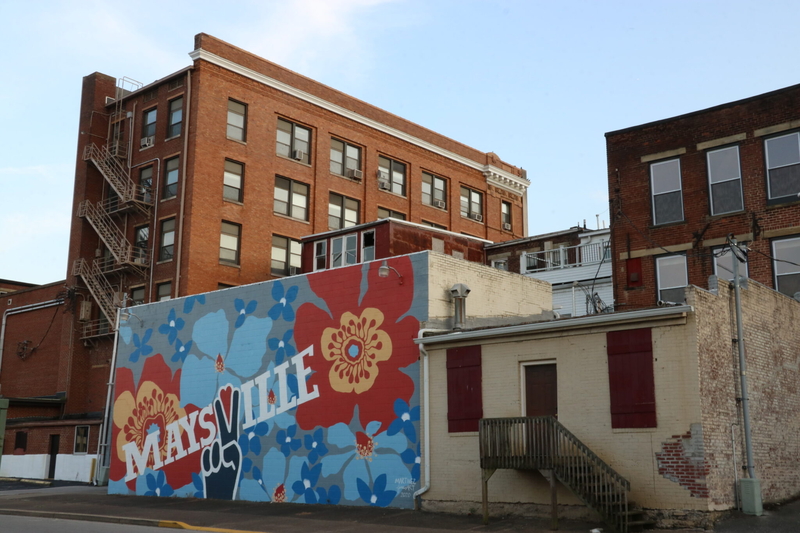 A mural in downtown Maysville, the county seat of Mason County.