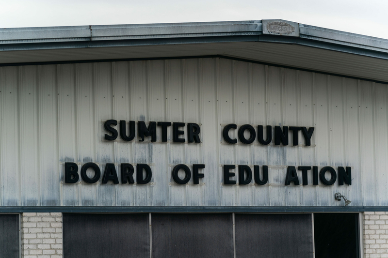 A building saying Sumter County Board of Education