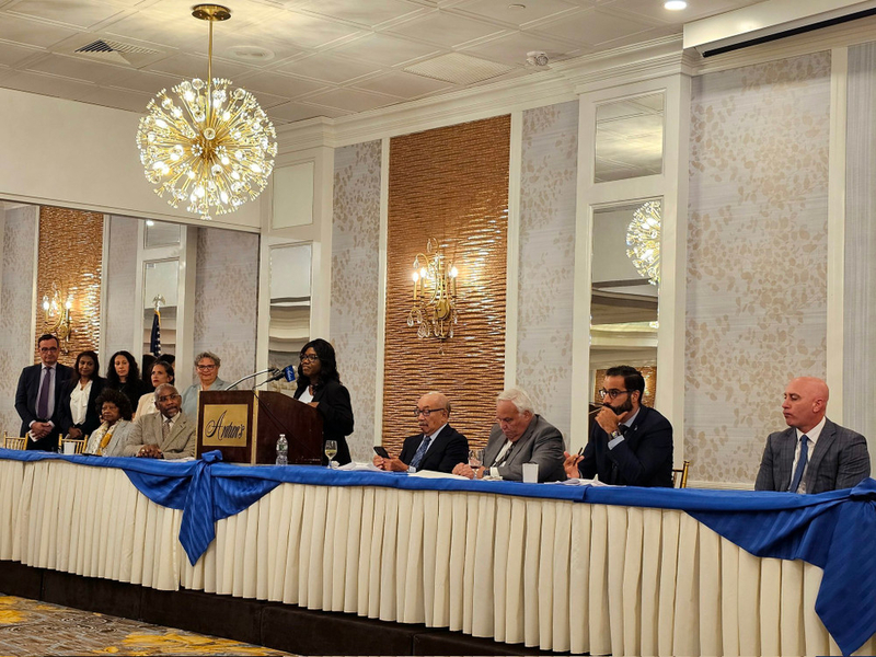 Photo showing the Queens Democratic Party judicial naming convention.