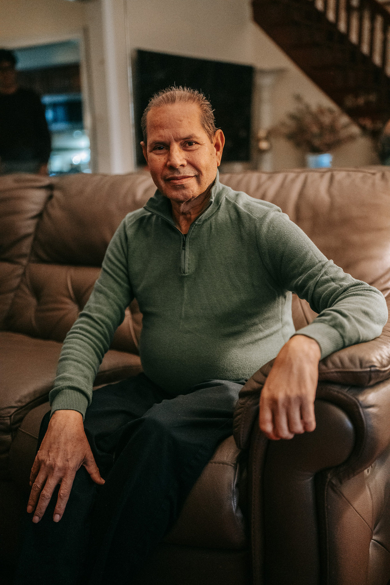 Nicholas Galafano poses for a portrait in the Bishunauth family home in November 2024.