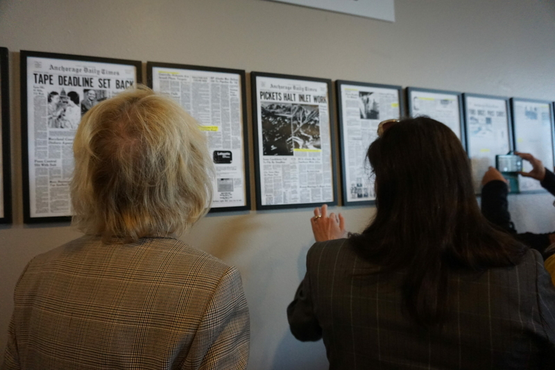 construction was set up at the club by the Alaska Oil and Gas Historical Society. The route is now called the Dalton Highway. (Photo by Yereth Rosen/Alaska Beacon)