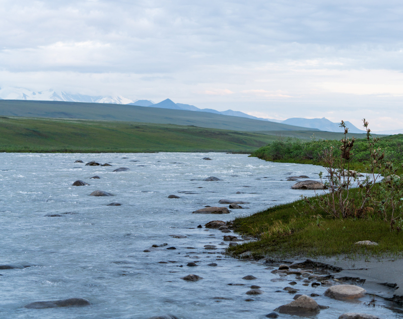The Hulahula River, seen on July 7, 2019, flows through the Arctic National Wildlife Refuge to the Arctic Ocean. (Photo by Danielle Brigida/U.S. Fish and Wildlife Service)