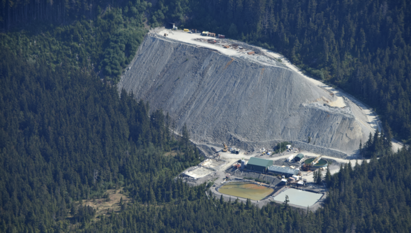 An aerial view of part of Southeast Alaska's Kensington gold mine. (Photo by James Brooks)