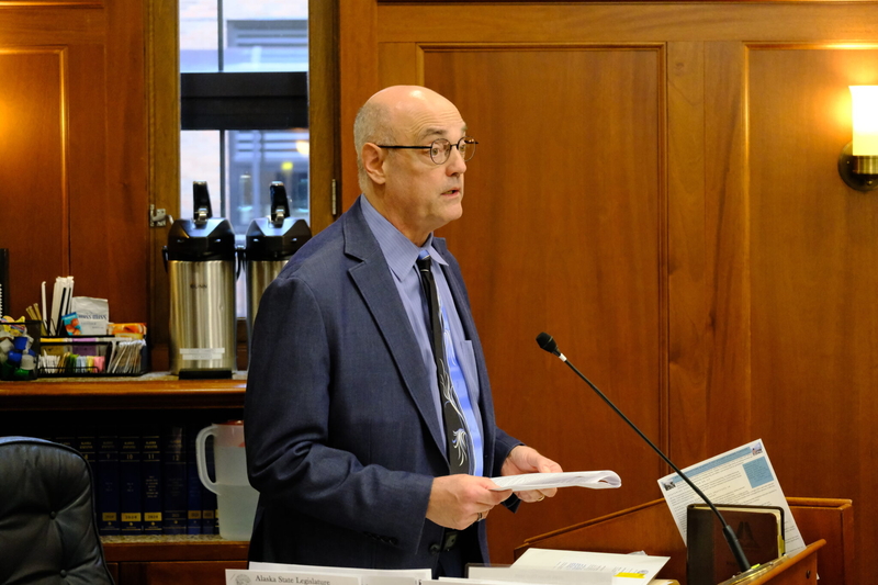 Rep. Andy Josephson, D-Anchorage and co-chair of the House Finance Committee which drafted the operating budget, speaks to what's included in the budget on the House floor on Apr. 13, 2026. (Photo by Corinne Smith/Alaska Beacon)