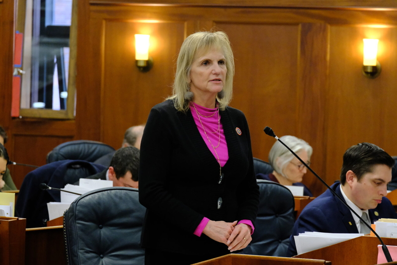 Rep. DeLena Johnson, R-Palmer, speaks on the House floor on Apr. 13, 2026. (Photo by Corinne Smith/Alaska Beacon)