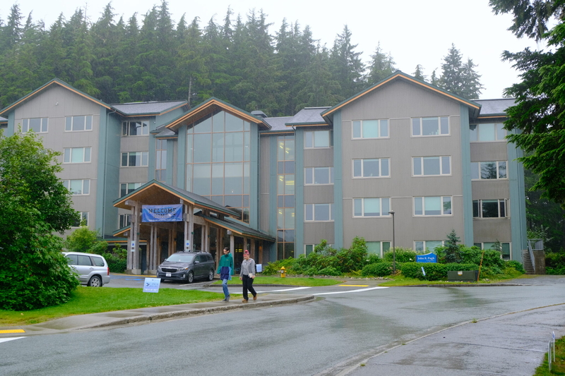 The John Pugh Hall student dorms houses 120 beds for students on-campus in Juneau, seen on Aug. 21, 2026. (Photo by Corinne Smith/Alaska Beacon)