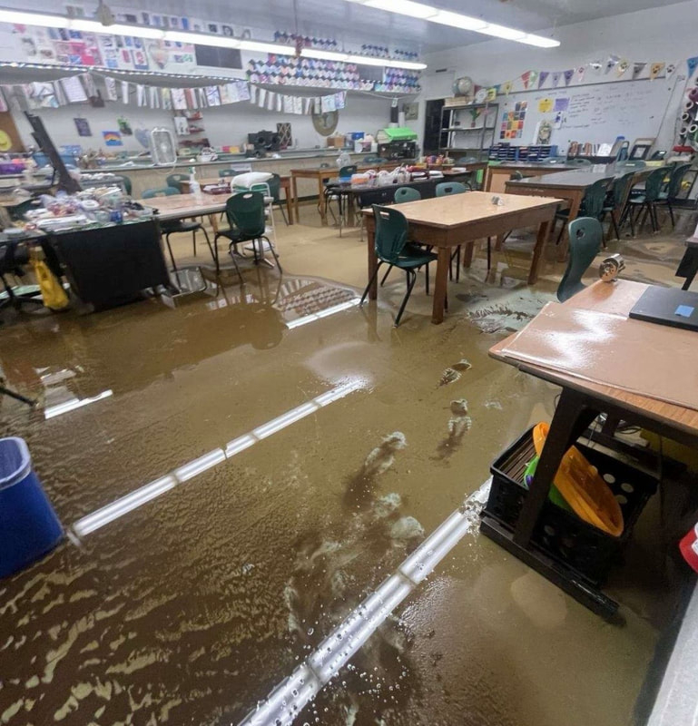 Classrooms at Konawaena High School faced significant damage and flooding after the first Kona low storm in March.