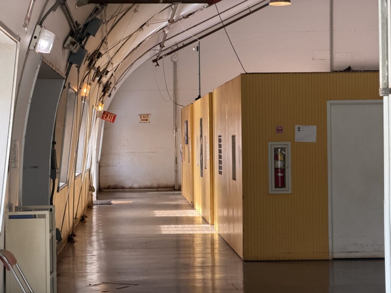 Interior of the Pai’olu Kaiaulu temporary shelter in Waianae. (Civil Beat photo Ronen Zilberman)