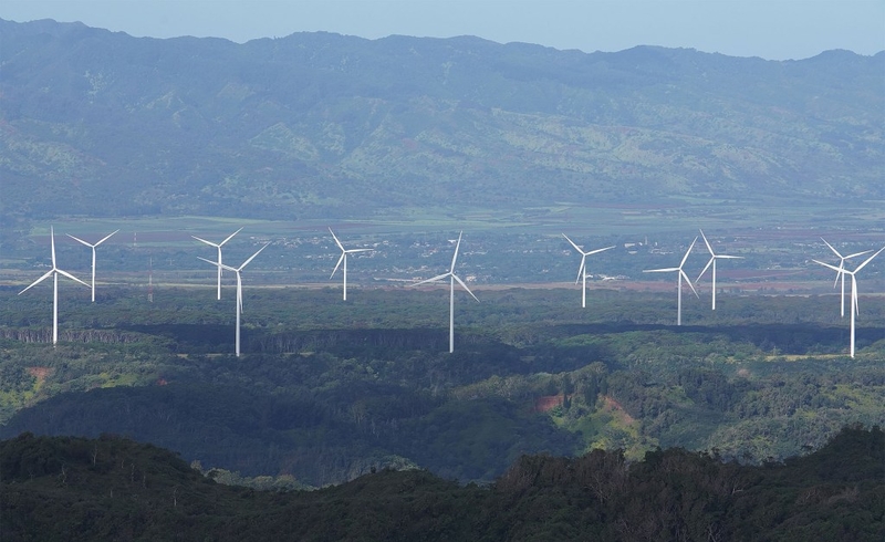 North Shore Oahu windmills electricity.