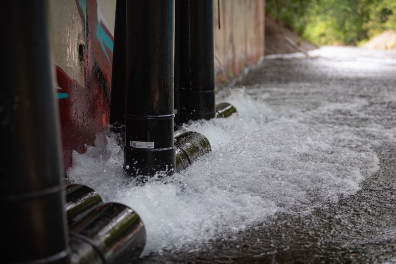 AIEA, Hawaii (Jan. 31, 2022) – Up to 3,500 gallons of water from the Red Hill Well is discharged into Halawa Stream after passing through a series of granular activated carbon (GAC) filters.  The Interagency Drinking Water System Team is a joint initiative where the U.S. Navy is working closely with the Hawaii Department of Health, U.S. Environmental Protection Agency and the U.S. Army to restore safe drinking water to Joint Base Pearl Harbor-Hickam housing communities through sampling and flushing. For d