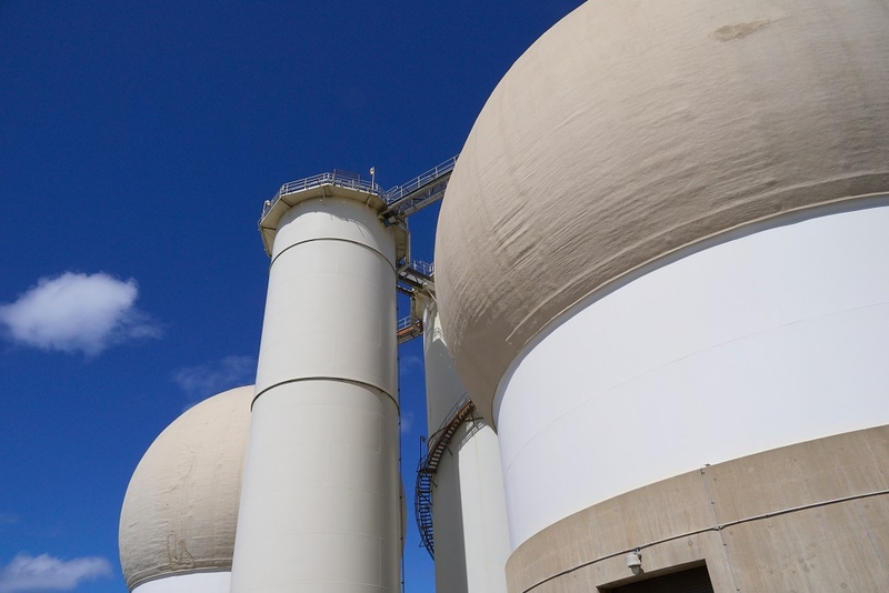 The Sand Island Waste Water Treatment plant is undergoing some renovations and updates that will keep it at the forefront of technology for the state.  Photographed May 19th(David Croxford/Civil Beat/2025)