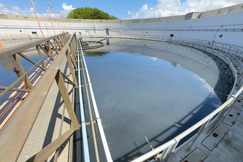 The Sand Island Waste Water Treatment plant is undergoing some renovations and updates that will keep it at the forefront of technology for the state.  Photographed May 19th(David Croxford/Civil Beat/2025)