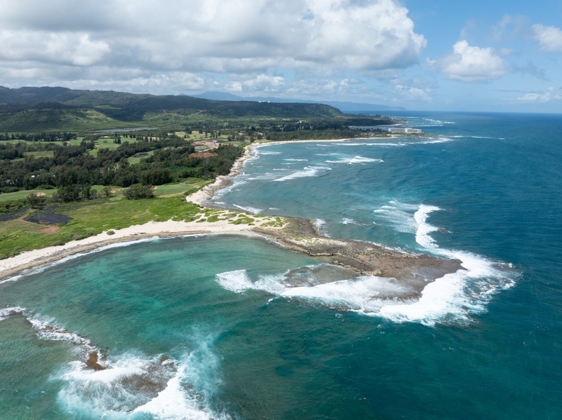 Kahuku Point, looking west to The Ritz-Carlton O'ahu, Turtle Bay, May 11, 2026. (Craig Fujii/Civil Beat/2026)