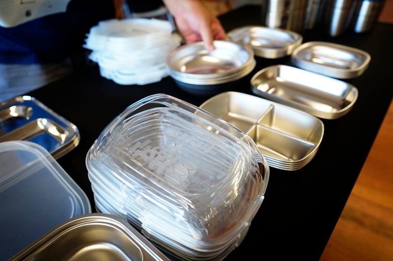 Ho‘i Returnable Dish Program holds an open house Tuesday, June 30, 2026, in Hilo. Zero Waste Hawaiʻi Island and Perpetual are two non-profits working to get food companies to begin using the re-useable restaurant food-grade containers. (Kevin Fujii/Civil Beat/2026)