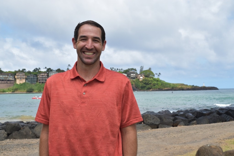 David Hazlebeck, who is running as a Republican in the District 16 race in the state house, smiles at Kalapakī Beach on Kaua‘i.