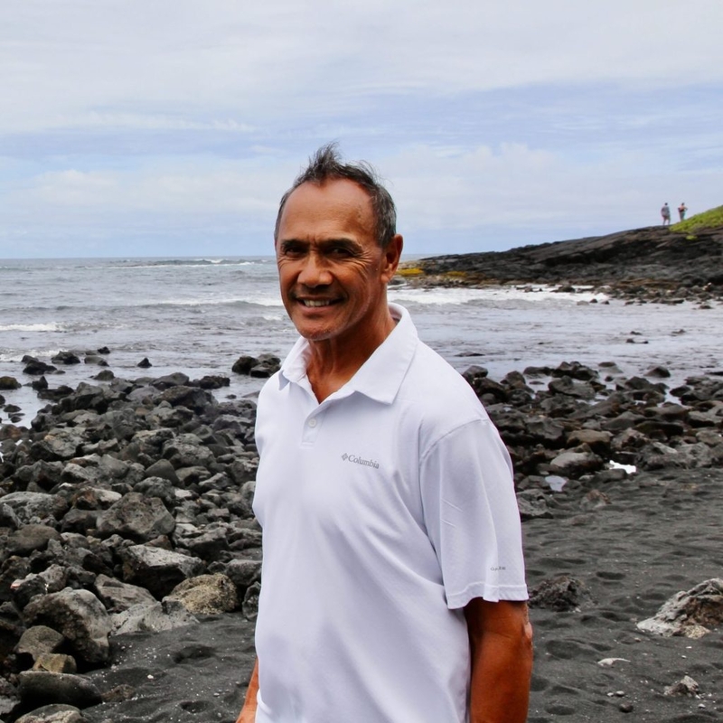 Guy Enriques at Punaluʻu Black Sand Beach.