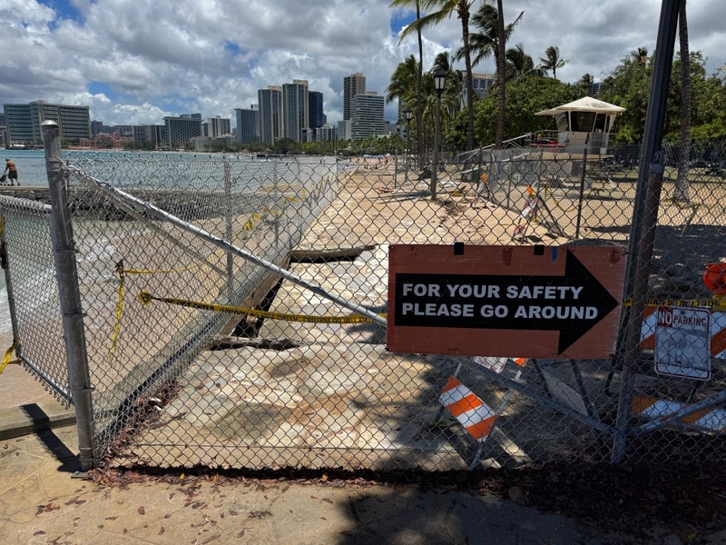 Not Again! Another Sidewalk Collapse Next To Barefoot Beach Cafe