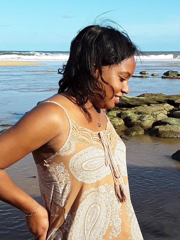 A young woman at the beach