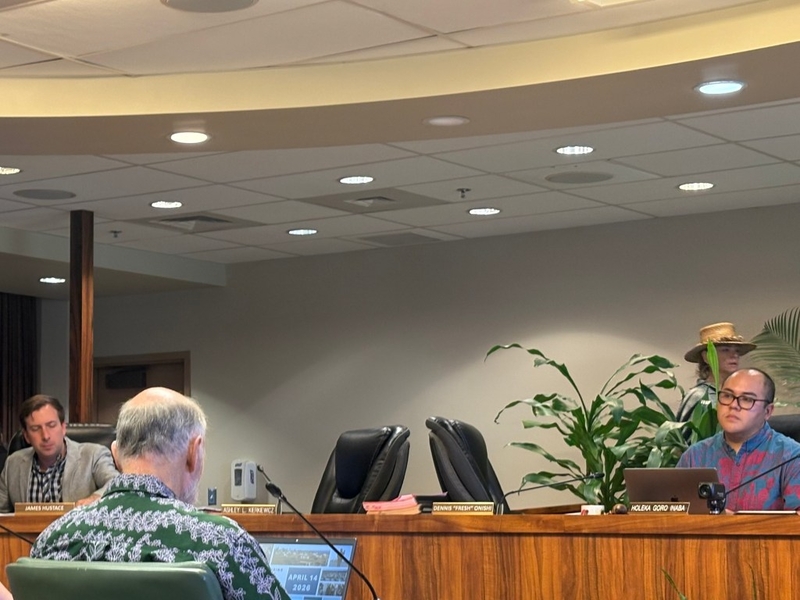 Hawaiʻi County Council hears testimony at a meeting in April 2026.