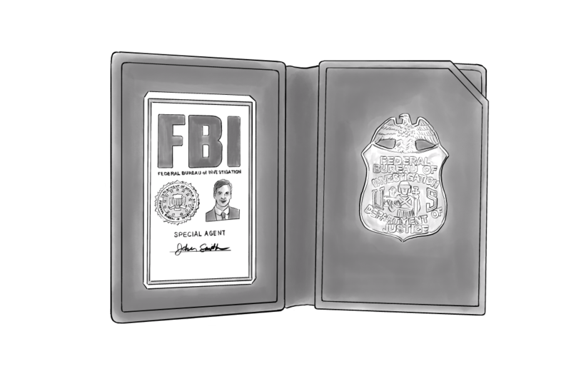 Illustration of an FBI badge