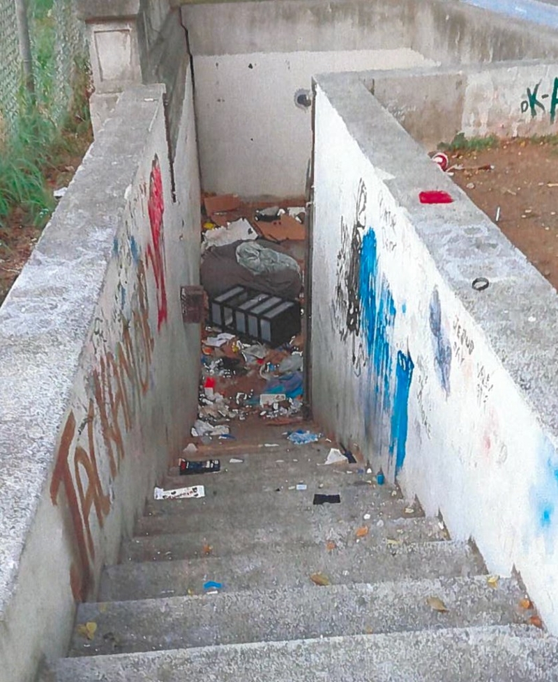 Image from a police report of "the bunker", a known spot for meth use.