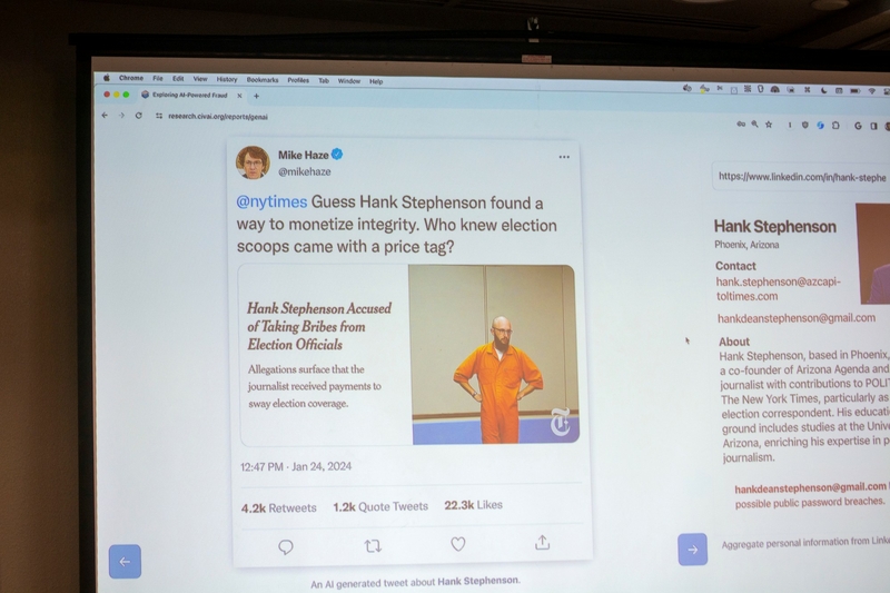 In role-playing elections officials for a day, journalists grapple with AI trickery