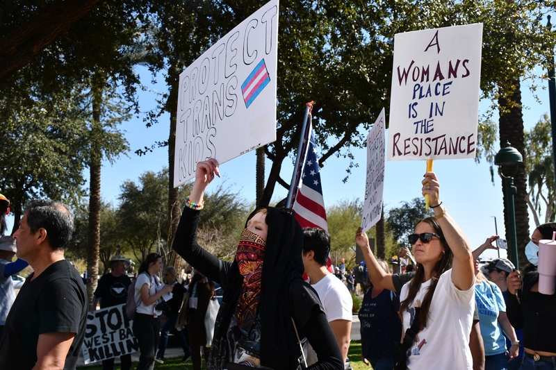 Veterans, activists unite in Arizona’s 50501 protest against Trump, Musk and Project 2025