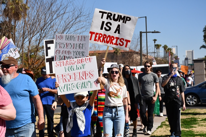 Veterans, activists unite in Arizona’s 50501 protest against Trump, Musk and Project 2025