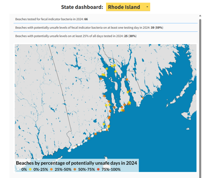 Sewage-contaminated water made 60% of R.I. beaches unsafe for swimming in 2024