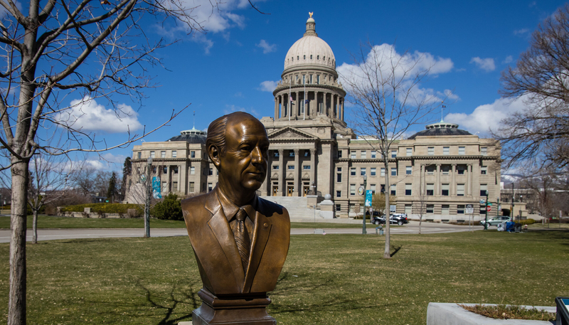 Cecil D. Andrus sculpture at park near Idaho Capitol