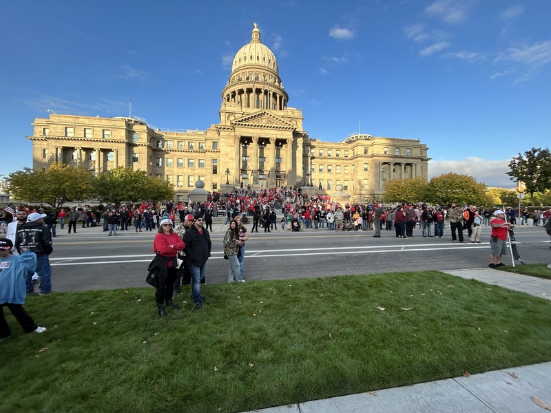 Crowd for God's Country demonstration to honor Charlie Kirk's birthday in downtown Boise