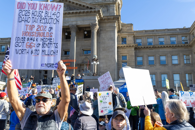 Thousands of Idahoans turn out for No Kings anti-Trump protest. They had beef with the Legislature.