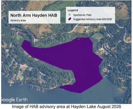 Map of north end of Hayden Lake in North Idaho