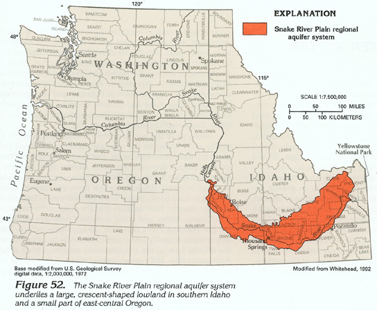 The Eastern Snake Plain Aquifer map