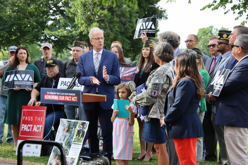 U.S. Sen. Jerry Moran, a Kansas Republican, led development of a comprehensive bill providing VA health benefits to veterans exposed to toxic burn pits, Agent Orange and other health hazards. (Kansas Reflector screen capture from U.S. Sen. Jerry Moran's news conference)