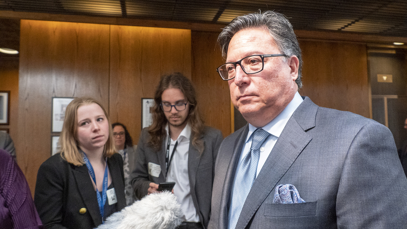 Anthony Powell, solicitor general for the Kansas Attorney General's Office, tells reporters of his concerns with the court being "in the abortion umpiring business."