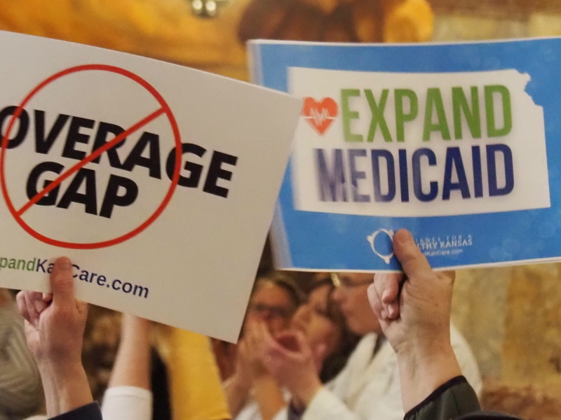 Kansans attended a March 6, 2024 rally to urge lawmakers to hear a Medicaid expansion proposal. (Rachel Mipro/Kansas Reflector)