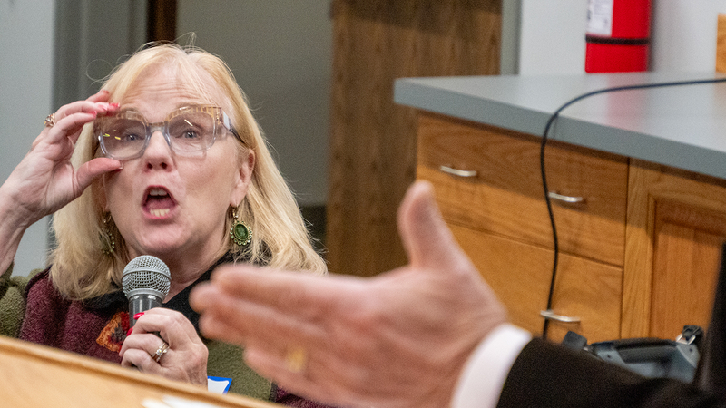 Rep. Susan Concannon says those who are concerned with nursing home care should contact their legislators during a Nov. 12, 2024, forum hosted by Kansas Advocates for Better Care at Baker Wetlands Discovery Center