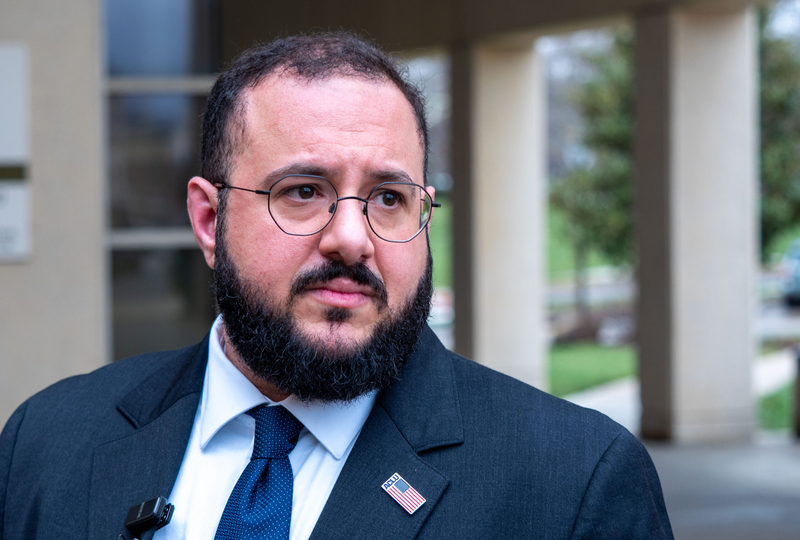 Harper Seldin, senior staff attorney for the American Civil Liberties Union, talks to reporters after a Douglas County District Court hearing on March 6, 2026.