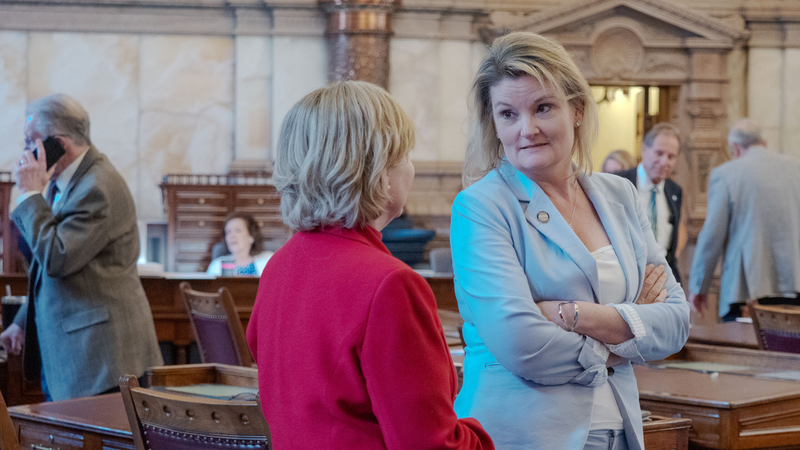 Sen. Cindy Holscher, seen during an April 9, 2026, session of the Senate, says complaints about fiscal notes are made to push bills forward