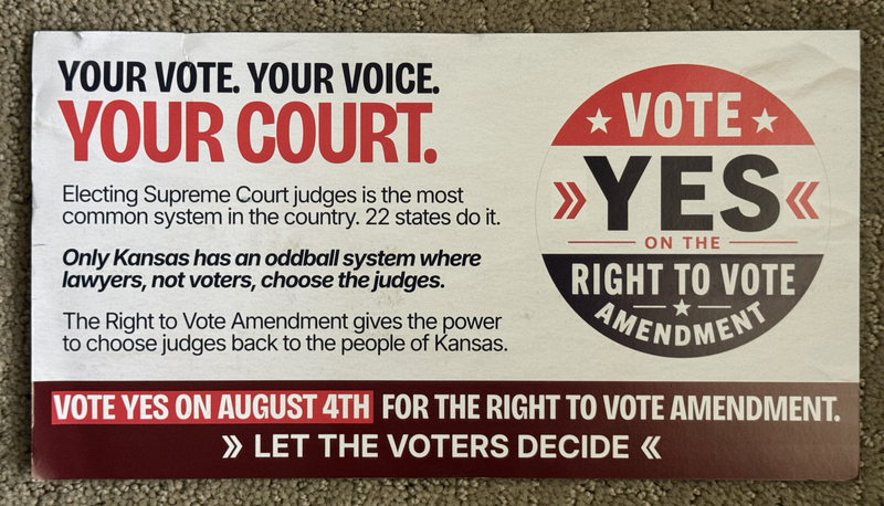Mailers aim to sway us on Kansas Supreme Court amendment, but mostly they deserve the dust bin