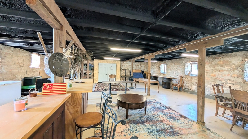 Shown is the refurbished interior of Jim and Katie Homolka’s barn in northeastern Barton County. Although it is now an event space instead of a home for livestock, cattle have been found on the new concrete floor.