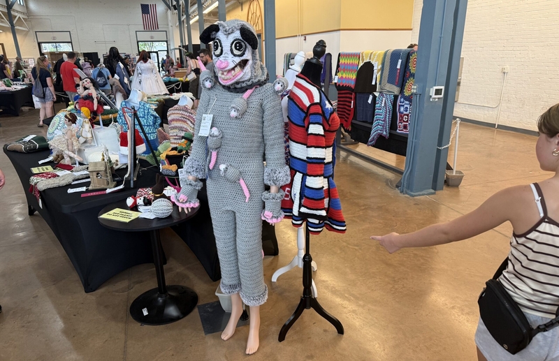 A crocheted possum costume was one of the more distinctive entries at the Kansas State Fair this year.