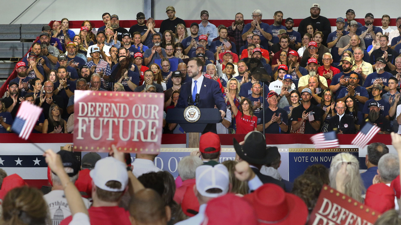 Vice President JD Vance made his second visit to Kansas this campaign cycle to rally support for U.S. Sen Roger Marshall.