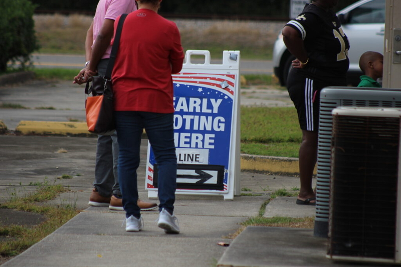 East Baton Rouge Parish Voters stand in line at