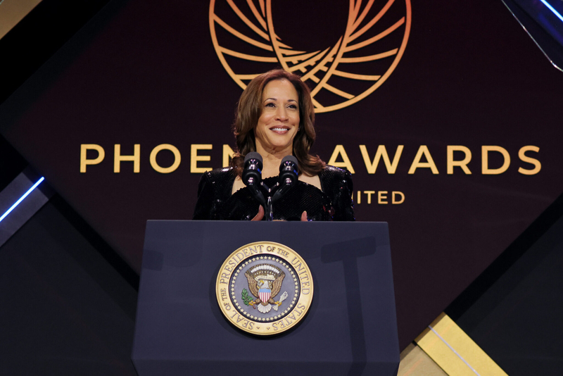 Vice President Kamala Harris speaks onstage during the Congressional Black Caucus Foundation&amp;rsquo;s 53rd Annual Legislative Conference Annual Phoenix Awards Dinner at Walter E. Washington Convention Center on Sept. 14, 2024 in Washington, D.C.